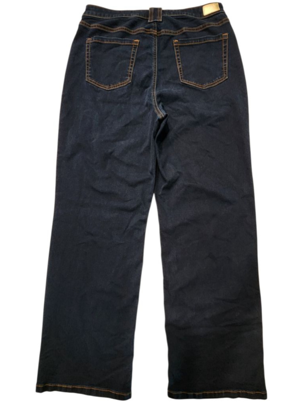 Jones New York Signature Lexington Wide Leg Jeans Women's Size 12 Dark Wash - Picture 2 of 13